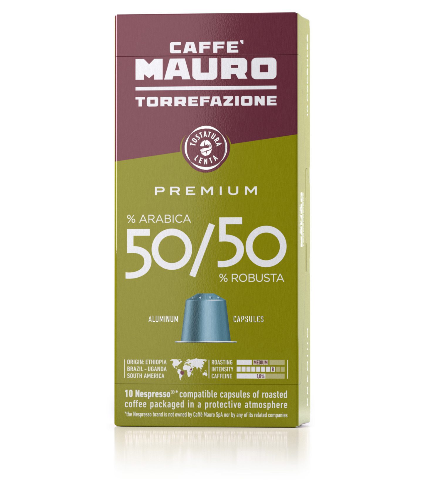 PREMIUM 50%/50% - Aluminum Nespresso®* compatible capsule
